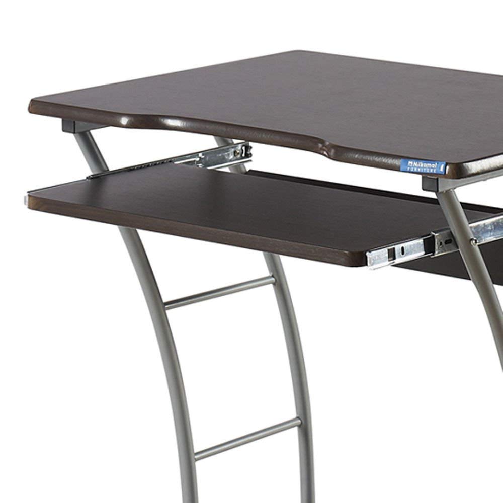 Nilkamal Leo Computer Trolley/Table (Black/Walnut Finish)