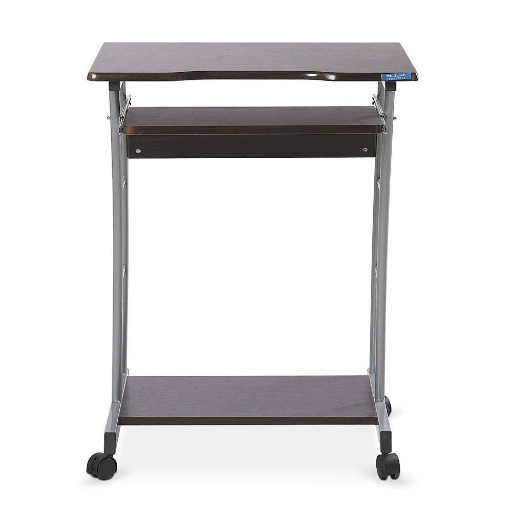 Nilkamal Leo Computer Trolley/Table (Black/Walnut Finish)