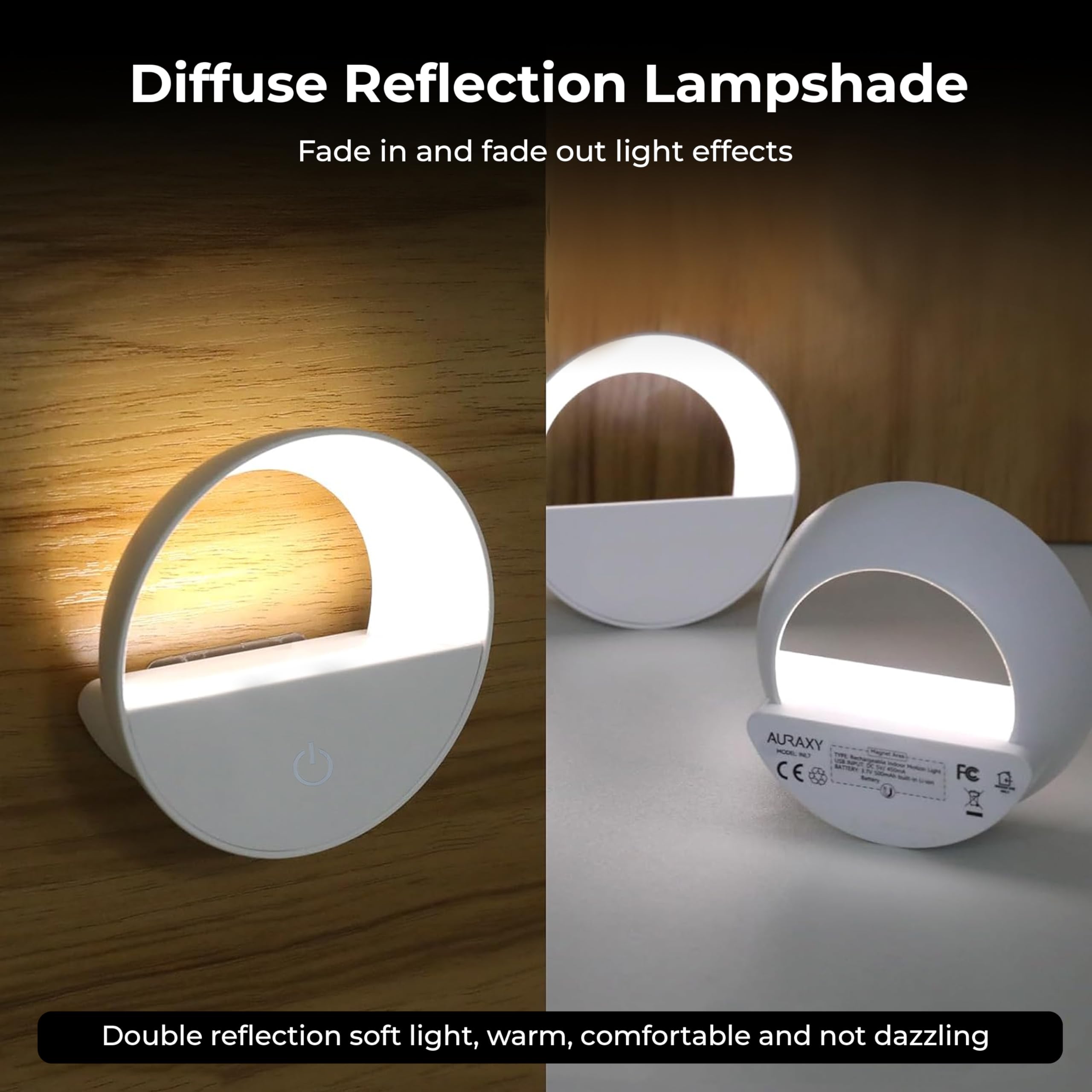 Robustt Sensor Night Light - Pack of 1 | Round Shape | White LED Light | ABS Material | Automatic On/Off | Night Light for Bedroom | Smart Light Sensor