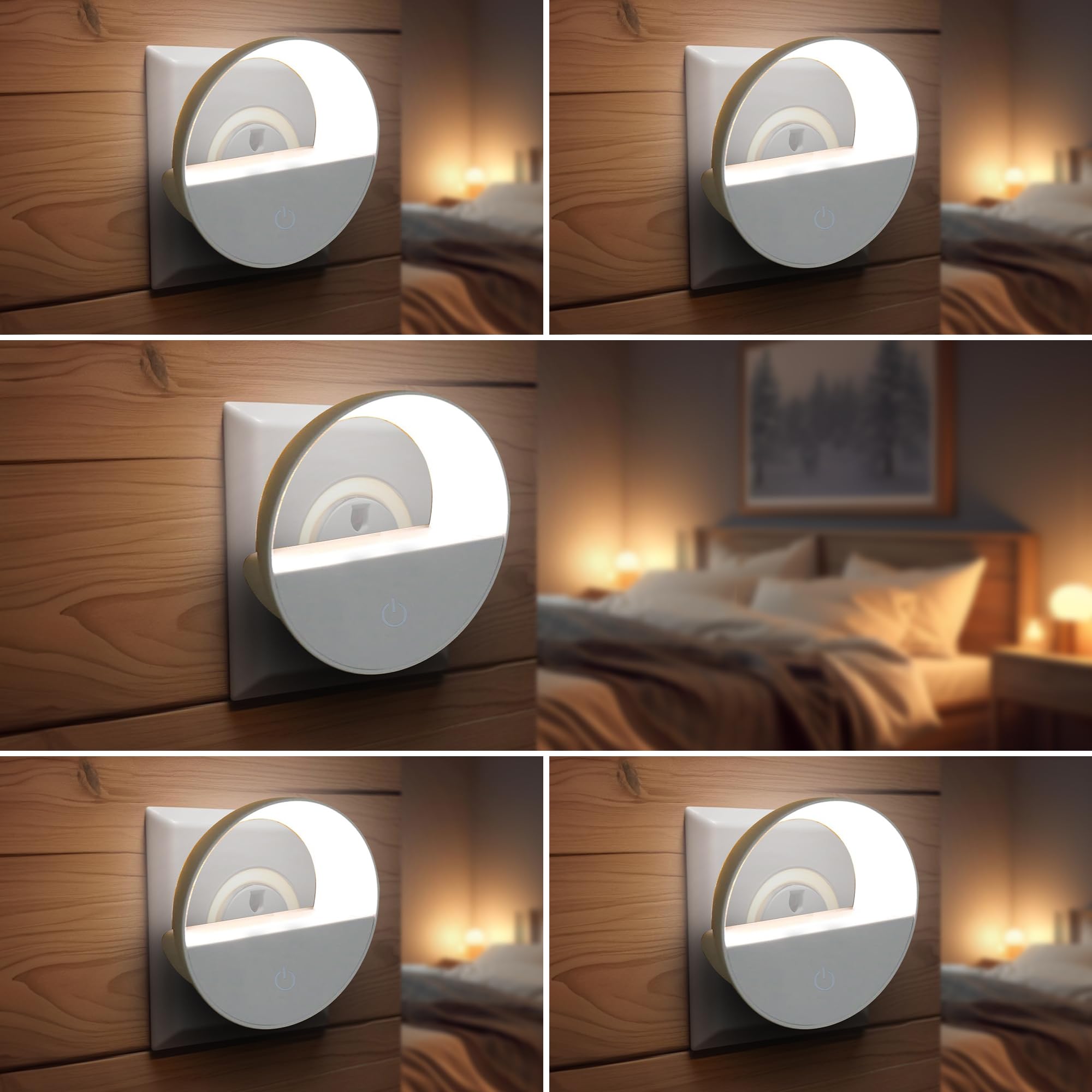 Robustt Sensor Night Light - Pack of 1 | Round Shape | White LED Light | ABS Material | Automatic On/Off | Night Light for Bedroom | Smart Light Sensor
