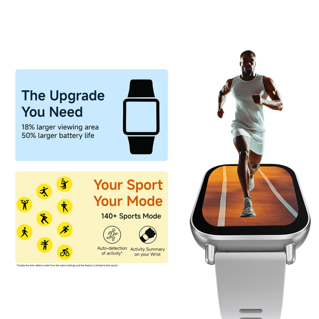 Redmi Watch 5 Active, 2" Display, Metal Body, 18 Day Battery, Bluetooth Calling, Advanced AI Noise Cancellation, Alexa, Matte Silver