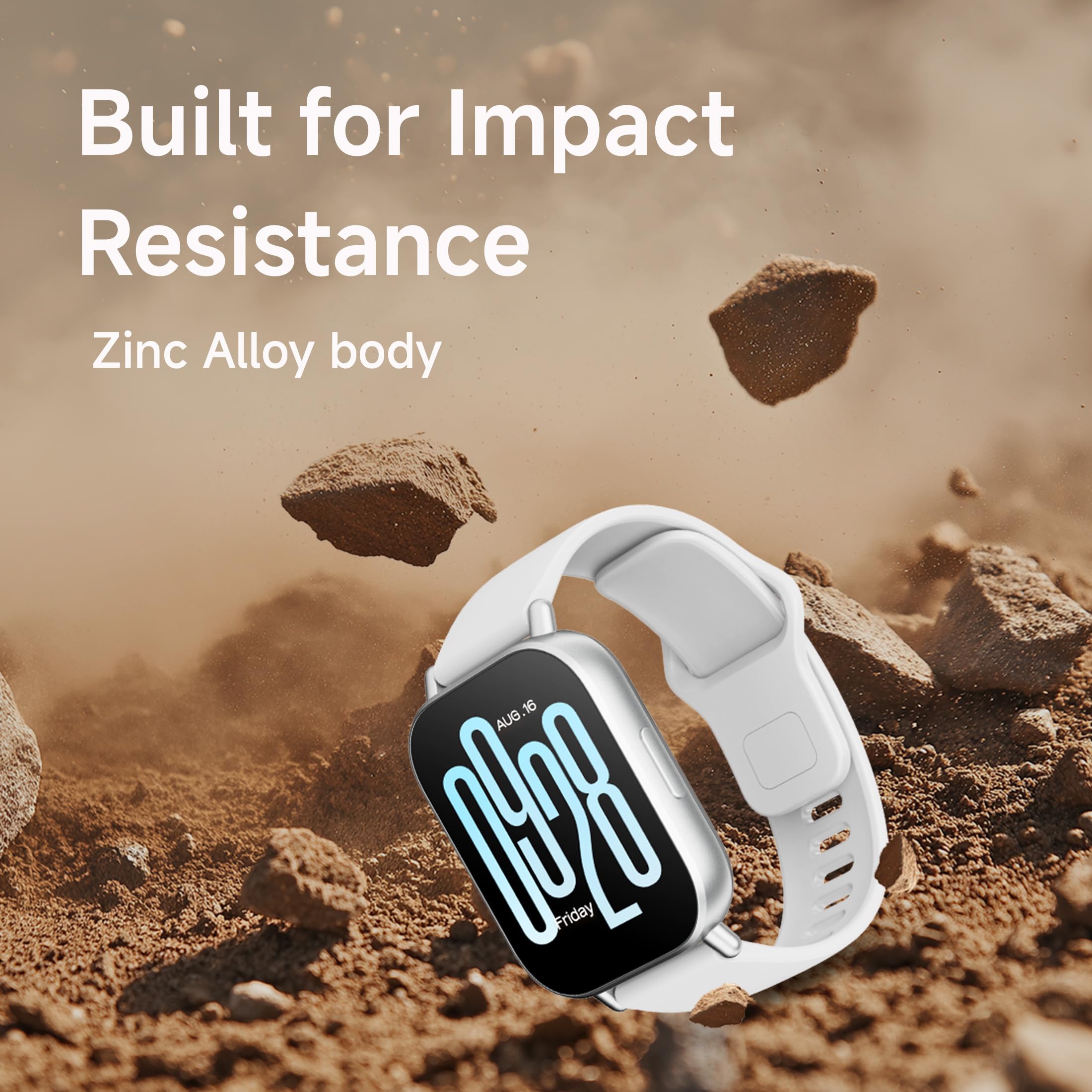 Redmi Watch 5 Active, 2" Display, Metal Body, 18 Day Battery, Bluetooth Calling, Advanced AI Noise Cancellation, Alexa, Matte Silver