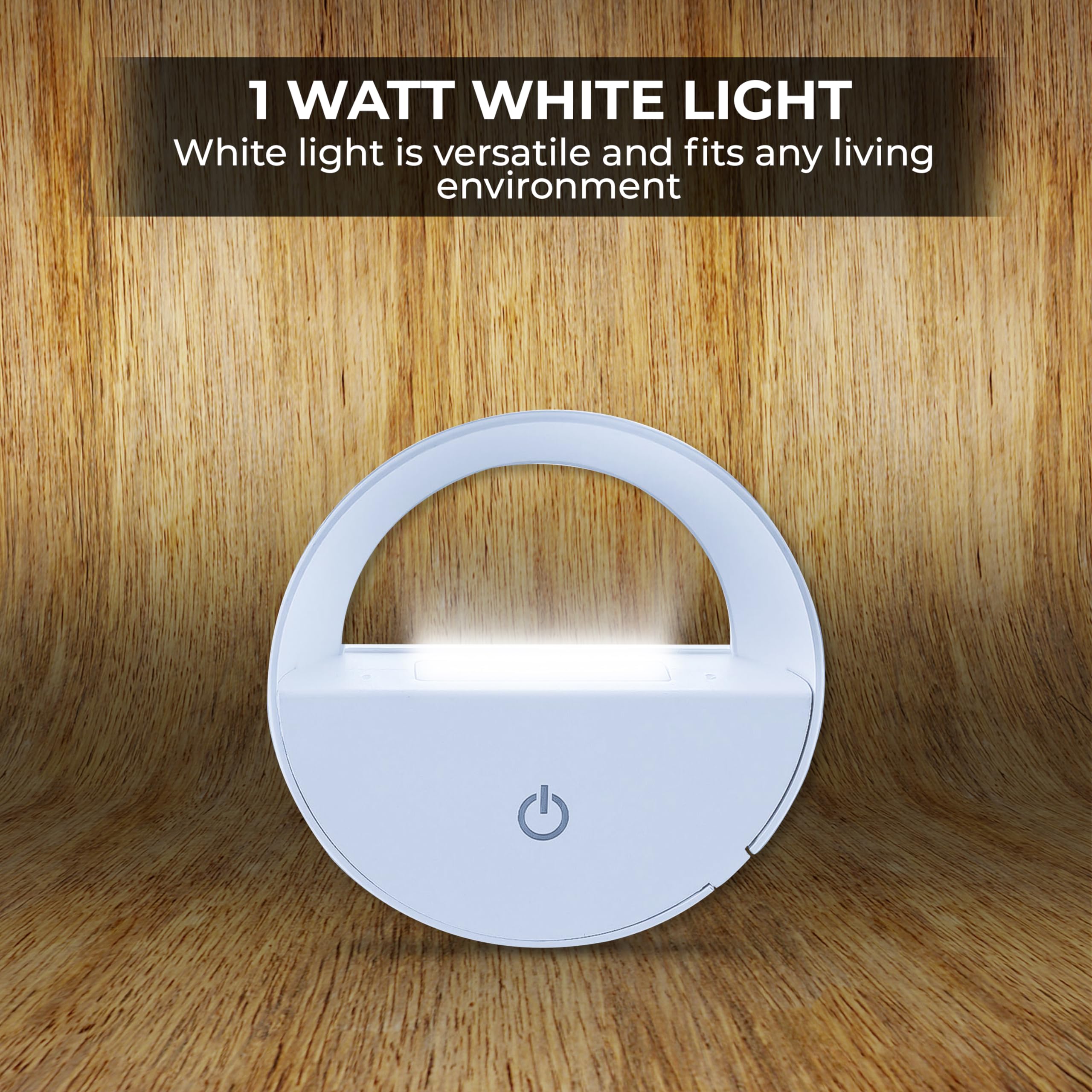 Robustt Sensor Night Light - Pack of 1 | Round Shape | White LED Light | ABS Material | Automatic On/Off | Night Light for Bedroom | Smart Light Sensor