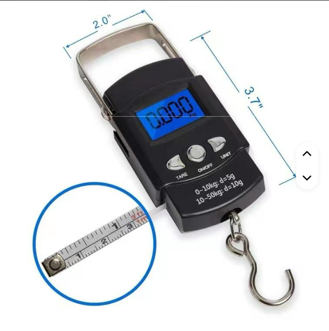 Portable Digital Fishing Scale - Lightweight Electronic Luggage Scale With Lcd Display - Measures up to - Perfect for Travel