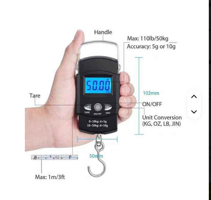 Portable Digital Fishing Scale - Lightweight Electronic Luggage Scale With Lcd Display - Measures up to - Perfect for Travel