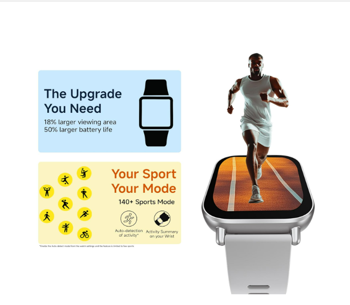 Redmi Watch 5 Active, 2" Display, Metal Body, 18 Day Battery, Bluetooth Calling, Advanced AI Noise Cancellation, Alexa, Matte Silver