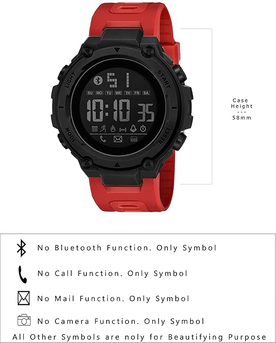 Shocknshop Digital Sports Stylish Multifunctional Electronic LED Black Dial Wrist Watch for Men Boys -WCH78