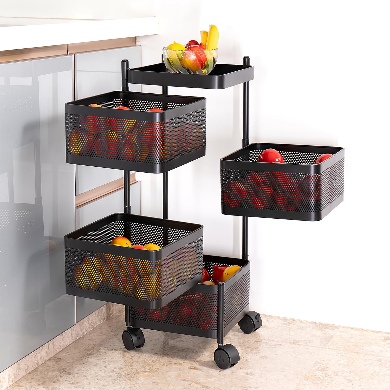 Kitchenwell Metal Multi-Purpose Trolley Storage Organizer and Kitchen Accessories Items for Kitchen Storage - Image 4