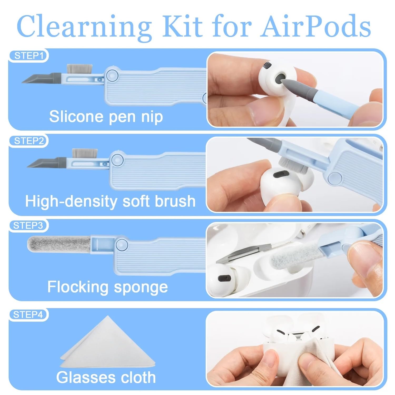 7 in 1 Electronic Cleaner kit | Cleaning Kit for iPad | iPhone | Airpods | Monitor Screen | Keyboard - Image 6