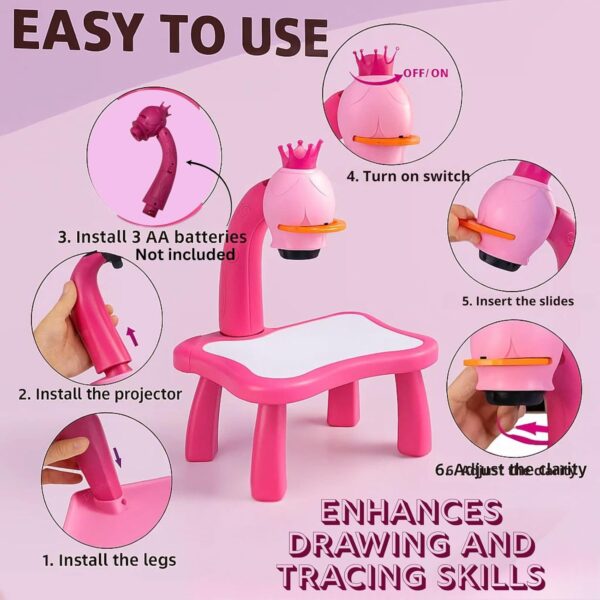 Drawing Projector Table Set 24 Patterns Led Magic Doodle Board Kit for ...