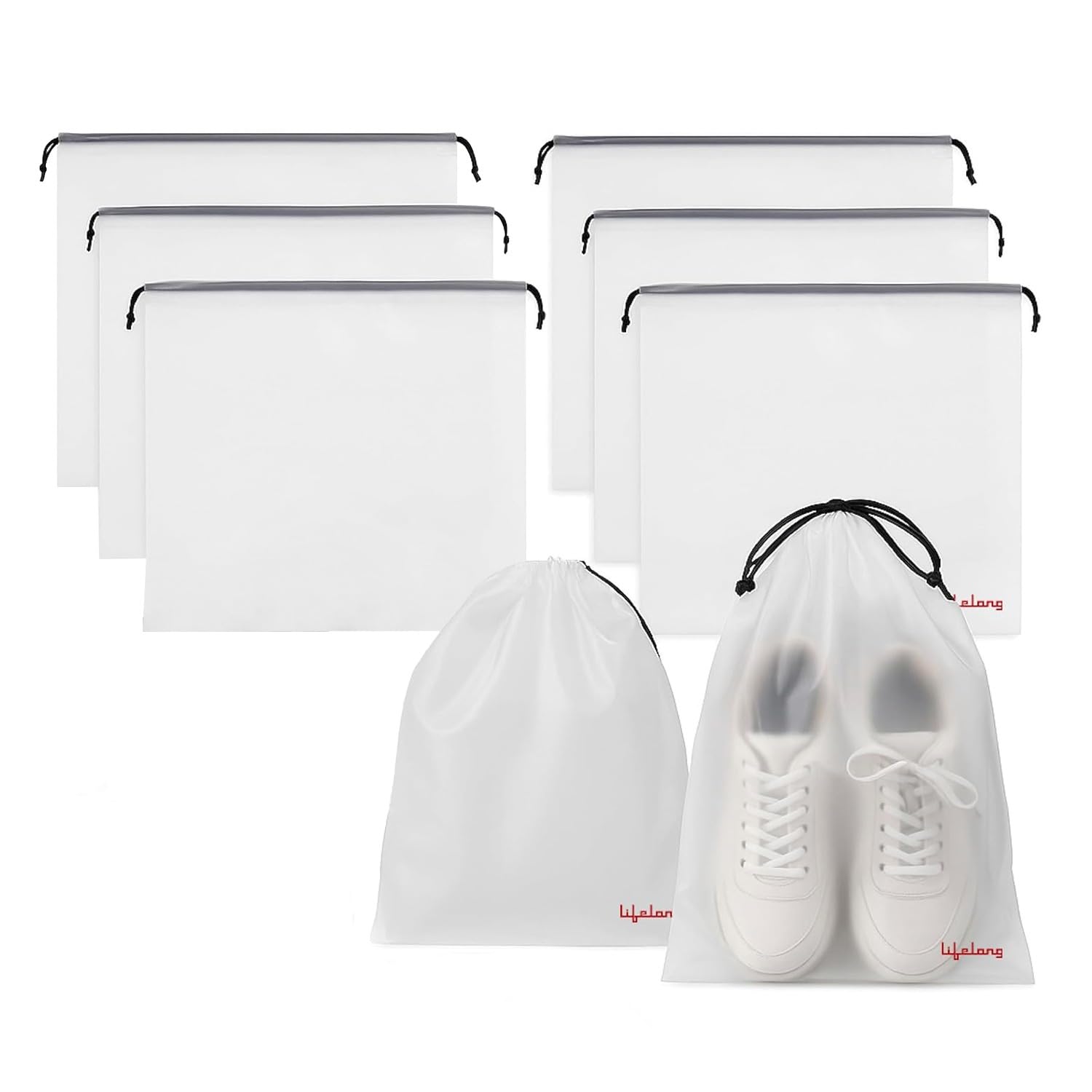 Lifelong Shoe Bags for Travel, Drawstring Travel Shoe Bags for Packing, Dustproof Portable Travel Shoe Storage Bag for Men and Women, - Image 5