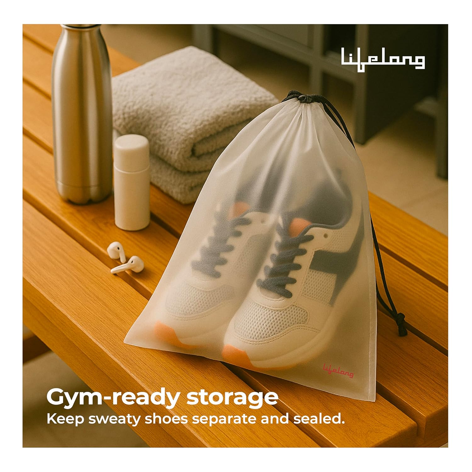 Lifelong Shoe Bags for Travel, Drawstring Travel Shoe Bags for Packing, Dustproof Portable Travel Shoe Storage Bag for Men and Women,