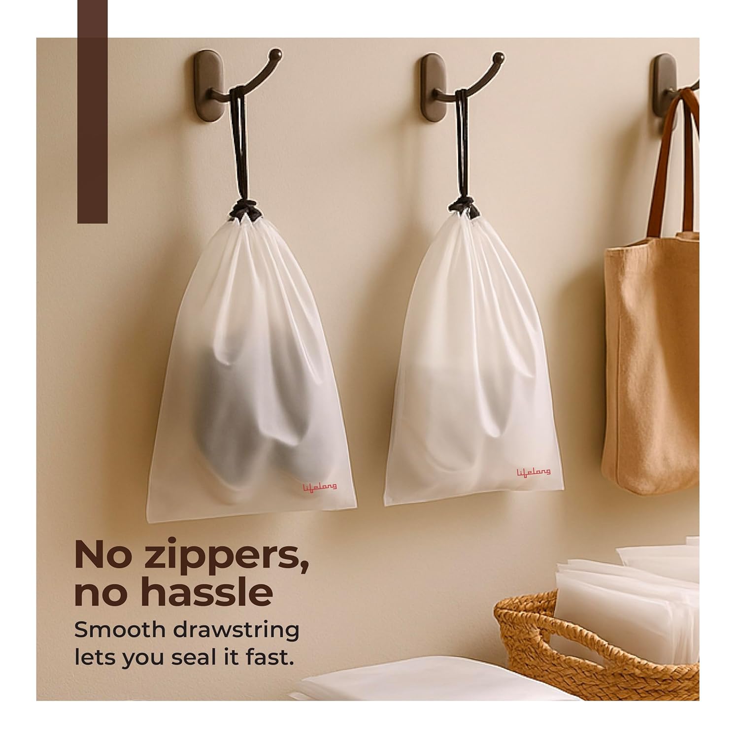 Lifelong Shoe Bags for Travel, Drawstring Travel Shoe Bags for Packing, Dustproof Portable Travel Shoe Storage Bag for Men and Women, - Image 2