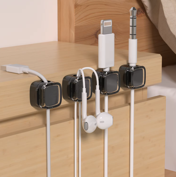 10 Pieces Magnetic Cable Organizer Clips - Desk Wire Management Clip with 3M Adhesive Foam - Cord Holder for Desktop USB Charging Cables, Office, Home - Image 4