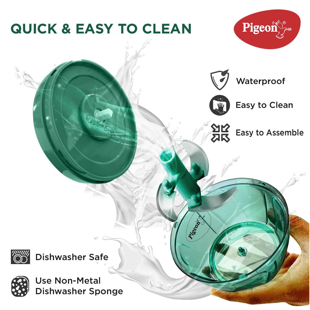Pigeon Polypropylene Mini Handy and Compact Chopper with 3 Blades for Effortlessly Chopping Vegetables and Fruits for Your Kitchen (12420, Green, 400 ml) - Image 2