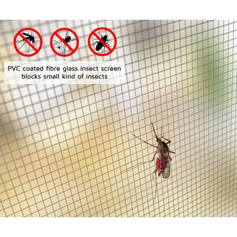 Fiberglass Mosquito Net Pre Stitched with Fastener Tape on All Four Borders Window Mosquito Net, 120 GSM Fiberglass Insect Net Grey Color - Size 80cm X 150cm - Image 2