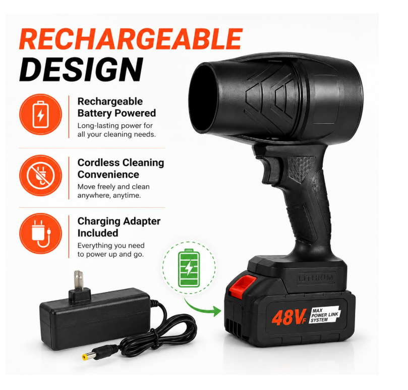 Handheld air Blower Cordless Car Dryer Jet AiR Fan Compressed AiR Duster Portable Dust Cleaner Leaf Blower - Image 3