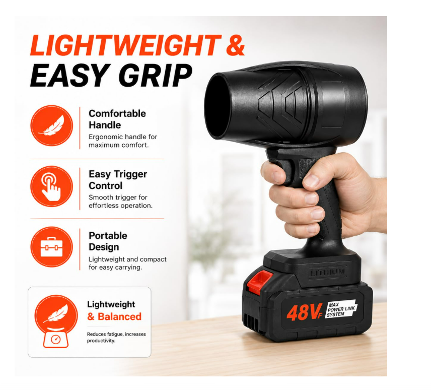 Handheld air Blower Cordless Car Dryer Jet AiR Fan Compressed AiR Duster Portable Dust Cleaner Leaf Blower - Image 2