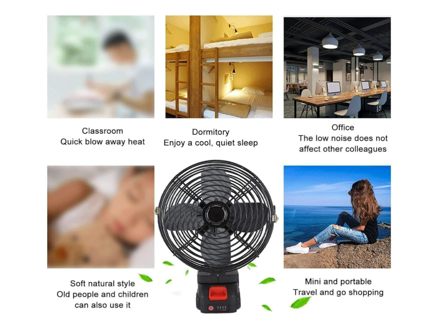 Portable Rechargeable High-Power Adjustable Electric Fan,1Battery,37V Lithium Battery-Powered Fan, Portable Table Fan For Home, Office, Travel, Picnic, Outdoor - Image 4