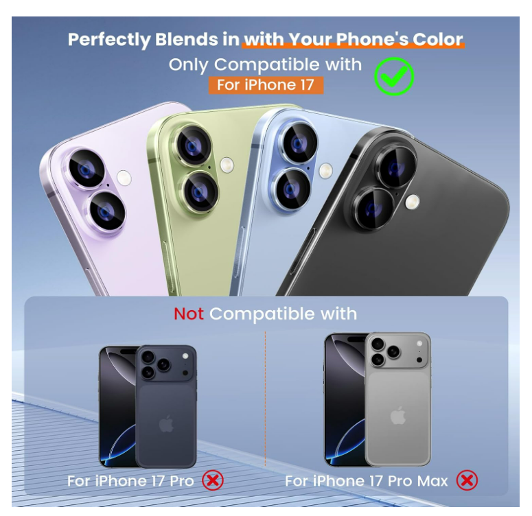 Camera Protection, AR+AF Tempered Glass & 9H Anti-Scratch Metal Aluminium Alloy Cover, HD Clear Camera Lens Protection - Image 3